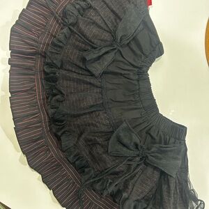 Tripp NYC Black and Red Mini Tutu Skirt with Bow Details